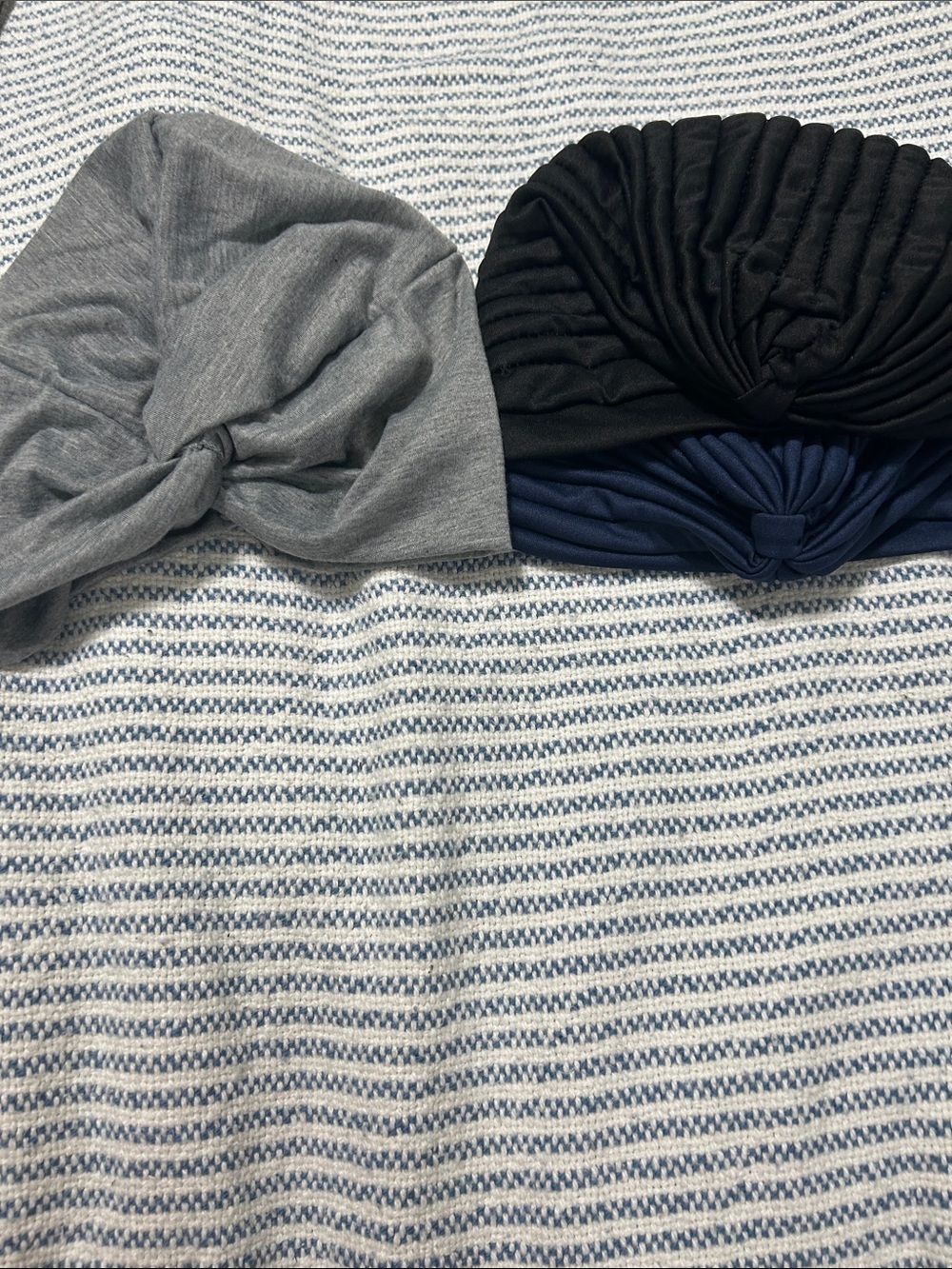 Knotted Turban Headbands Set – Gray, Black, Navy